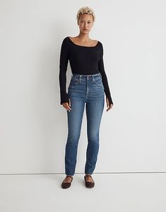 The Curvy Perfect Vintage Jean in Decatur Wash Petite Curvy, Kick Flare Jeans, Black High Waist, Madewell Jeans, High Waisted Jeans, Denim Details, Madewell Denim, Best Jeans, Jeans For Sale