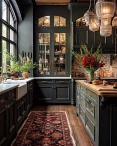 Moody Farmhouse Kitchen Designs to Inspire You Light Academia Kitchen, Moody Kitchen, Kitchen 2024, Dark Kitchen, Farmhouse Kitchen Design, Grey Kitchen Cabinets, Kitchen Inspiration Design, Grey Kitchen, Kitchen Inspo