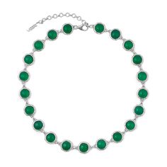 Handmade 18k White Gold Vermeil With a Brass Base with Green Onyx (Nickel Free). Made in Italy. Product Code: JLG0022-WG Wallet Chains, Circle Necklace, Green Onyx, Pendant Rings, Chain Pendants, Gold Vermeil, Ring Earrings, Necklaces Bracelets, Onyx