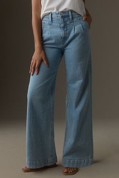 Find HUDSON JEANS Jodie Pleated High-rise Wide-leg Jeans on Editorialist. 99% cotton, 1% spandex Five-pocket styling Front zip Machine wash Imported Jodie Pleated High-Rise Wide-Leg Jeans by Hudson in Blue, Women's, Size: 26 P, Cotton/Spandex Light Wash Five-pocket Pants, High Rise Flare Jeans With Relaxed Fit, Light Indigo Wide Leg Jeans With Five Pockets, Light Indigo Wide-leg Jeans With Five Pockets, Chic Washed Blue Straight Leg Bottoms, Denim Cropped Leg Bottoms, Denim Bottoms With Cropped Leg, High Rise Denim Pants For Work, Light Indigo Wide Leg Jeans