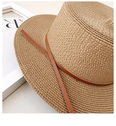 Sun Hat, Straw Hat, Flat Top Hat, Stiff Brim, Summer Hat, Beach Hat, Bolero Hat, Boater Hat, Straw French Hat, Wide Brim Hat, Jazz Hat - Etsy Trendy Brimmed Straw Hat For Outdoor, Straw Boater Hat With Wide Brim, Wide Brim Straw Boater Hat, Summer Brimmed Hats, Adjustable Brown Straw Bucket Hat, Trendy Adjustable Sun Hat With Short Brim, Brown Straw Bucket Hat With Flat Brim, Trendy Brimmed Hat For Outdoor, Trendy Brimmed Outdoor Hat