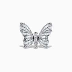 Effy 14K White Gold Diamond Butterfly Ring Diamond Butterfly Ring, Diamond Butterfly, Butterfly Ring, White Stone, White Gold Diamonds, Gold Diamond, Gold Metal, White Gold, Ring