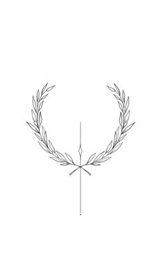 a line drawing of an olive branch on a white background with the cross in the center