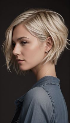 Κούρεμα Bob, Chin Length Hair, Messy Short Hair, Short Bob Haircuts, Penteado Cabelo Curto, Haircuts For Fine Hair, Short Blonde, Short Blonde Hair, Short Hair Haircuts