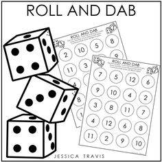 roll and dab worksheet with two dices on top of each other