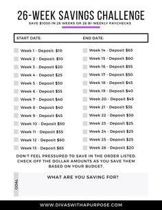 the 25 - week savings challenge is here