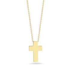 Roberto Coin is the creator of sophistication and the highest quality craftsmanship, every single design is crafted to magnify beauty and the personality of the woman who wears it. From the Tiny Treasures collection, this 18k yellow gold pendant features a small cross. An adjustable 16 to 18 inch yellow gold chain is also included. Roberto Coin signs each one of his pieces with a small ruby casted inside the jewel, in direct contact with the skin of who wears it. This magical signature, surround Roberto Coin, Small Crosses, Tiny Treasures, Yellow Gold Chain, Yellow Gold Pendants, Cross Pendant Necklace, Cross Pendant, Gold Pendant, Gold Chain