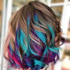 Underlights Hair, Peekaboo Hair, Violet Hair, Multicolored Hair, Unicorn Hair, Hair Blog, Hair Images