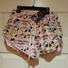 Peanuts Snoopy Shorts. Cute Shorts In A Rainbow Of Watercolors With A Cuddly, Cloudlike Vibe. Says "Feeling Moody" And Features Adorable Pictures Of Snoopy's Various Facial Expressions. Authentic, Officially Licensed Item. Elastic Waistband With Drawstring. Size S. Pink, Blue, Yellow, Purple And Black Shades. Summer Casual Bottoms With Cartoon Print, Cute Pink Shorts For Loungewear, Cute Pink Loungewear Shorts, Pink Shorts For Sleepover, Spring Season, Pink Spring Shorts For Sleepovers, Pink Shorts For Sleepovers In Spring, Fun Relaxed Fit Shorts, Short Leisure Sleepwear For Spring, Summer Cartoon Print Multicolor Bottoms