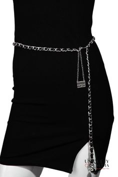 Strap Chain Link Fashion Belt | Uniquely Claudia Boutique Black Trendy Chain Belt, Cheap Black Chain Belt For Party, Luxury Chic Chain Belt, Luxury Black Formal Chain Belt, Shopping Chain Belt, Cheap Adjustable Chain Link Belt, Cheap Metal Chain Link Chain Belt, Cheap Trendy Black Chain Belt, Cheap Gold Chain Belt With Chain Strap