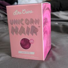 Lime Crime Unicorn Hair Dye In The Color Sour Candy. A Vibrant Pink Purple Tinted Hair, Unicorn Hair Dye, Unicorn Hair Color, Hair Tint, Semi Permanent Hair Color, Color Spray, Hair Color For Women, Sour Candy, Galaxy Painting