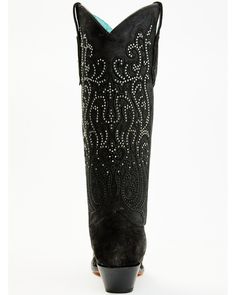 Western Snip Toe Boots With Rhinestones, Western Boots With Rhinestones And Snip Toe, Western Style Snip Toe Boots With Rhinestones, Western Boots With Rhinestone Rivets, Western Embellished Snip Toe Boots, Black Western Boots With Rhinestone Rivets, Tall Western Boots, Tall Western Boot, Womens Cowgirl Boots