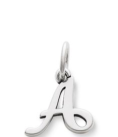 James Avery Sterling Silver Script Initial Bracelet or Necklace Charm James Avery Initial Necklace, Silver Initials Charms For Everyday, Silver Initial Pendant Charms For Everyday, Silver Charms With Initials For Everyday, Everyday Silver Charms With Initials, Nickel-free Silver Initial Pendant Charms, Silver Nickel-free Initial Pendant Charms, Personalized Silver Charms For Everyday, Classic Personalized Sterling Silver Charms