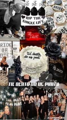 Til death do us party, black themed party, hens night, Bachelorette Party Activities, Dark Wedding Theme, Bachelorette Party Weekend, Bachelorette Party Planning, Bridal Bachelorette Party, Bachelorette Themes