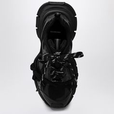 Black mesh and polyurethane low top trainer from Balenciaga featuring a lace-up fastening, a round toe, a logo on the edge at the toe and back, an embossed size on the upper and behind the heel, a back loop and tongue with reflective detailing and a rubber sole. Size Type: ITMaterial: PolyesterSKU: 734731W3XL1/P_BALEN-1010_500 Our Products Are 100% Genuine. In All Cases We Stand By The Authenticity Of Every Product Sold On Our Site. Cristobal Balenciaga, Espadrilles Slides, Spanish Fashion, Pumps Flat, Crossbody Tote, On The Edge, Boot Sandals, Black Mesh, Leather Accessories