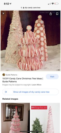 a christmas tree made out of candy canes is featured on the instagram page