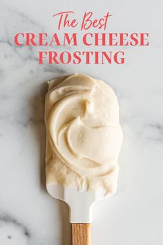 the best cream cheese frosting on a spatula