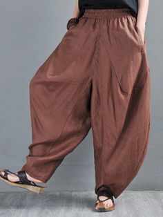 #harempants #linen #customized #elephantpants Baggy Harem Pants For Vacation, Baggy Harem Pants With Pockets For Vacation, Brown Relaxed Fit Harem Pants For Spring, Solid Color Harem Bottoms For Summer, Beach Wide Leg Ankle-length Pants, Baggy Wide Leg Ankle-length Pants For Beach, Baggy Ankle-length Wide Leg Pants For Beach, Brown Ankle-length Summer Pants, Brown Ankle Pants For Summer