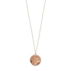 "Cubic zirconia accents and diamond-cut details lend a touch of sparkle to this charming 14k rose gold over silver disk pendant. PENDANT DETAILS Pendant length: 0.8"" L x 0.8"" W Necklace length: 16 in. + 2-in. extender Chain type: cable Clasp: spring ring Metal: sterling silver Plating: 14k rose gold Packaging: boxed CUBIC ZIRCONIA DETAILS Total weight: 9/10 ct. Shape: round Setting: pave Gemstones may have been treated to enhance their appearance. Special care may be required. Please visit our Rose Gold Round Disc Jewelry, Tarnish Resistant, Rose Gold Diamond Necklace With Charms, Rose Gold Tarnish Resistant Round Disc Jewelry, Rose Gold Diamond Pendant Charm Necklaces, Rose Gold Sterling Silver Medallion Charm Necklace, Rose Gold Sterling Silver Medallion Charm Necklaces, Rose Gold Coin Pendant Jewelry, Rose Gold Round Coin Pendant Jewelry, Rose Gold Necklace With Round Pendant Charms