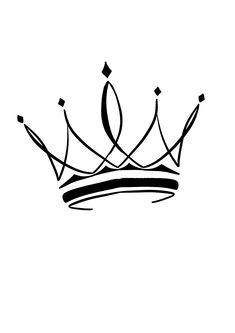 a black and white drawing of a crown