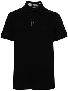 black cotton piqué weave signature Pegaso motif front button placket ribbed-knit edge polo collar short sleeves ribbed cuffs side slits straight hem Knit Edge, City Shorts, Balenciaga Triple S, Custom Watch, Summer Beach Wear, Short Suit, Sweaters Knitwear, Polo Collar, Light Jacket