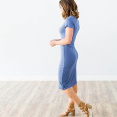 Brynne Dress in Denim Blue Street Style Shoes, Latest Shoe Trends, Trending Fashion Outfits, Denim Blue, Casual Style