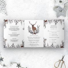 Celebrate your special day with our beautifully crafted wedding prints on Zazzle! From elegant invites to personalized decor, find everything you need to make your wedding unforgettable. Rustic Woodland Watercolor Forest Deer Wedding Tri-Fold Invitation Click to explore our exclusive collection and bring your dream wedding to life! 💍 Deer Wedding, Woodland Watercolor, Wedding Autumn, Forest Deer, Watercolor Forest, Botanical Leaves, Winter Wedding Invitations, Wedding Winter