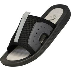 Norty Mens Slides Sandal Sport Open Toe Slip On, Perfect for the beach, shower, athletics or staying home and just lounging, A variety of colors, prints and styles to choose from, Find the perfect comfortable sandals for your feet, Made in China, #41862 Size: 12.  Color: Black.  Gender: male.  Age Group: adult. Slip-resistant Black Sandals, Black Slide Sport Sandals For Outdoor Activities, Black Open Toe Flip Flops For Outdoor Activities, Open Toe Black Slides For Outdoor Activities, Black Open Toe Slides For Outdoor Activities, Durable Black Open Toe Sport Sandals, Durable Black Open Toe Sandals, Black Durable Open Toe Sport Sandals, Durable Open Toe Synthetic Slides