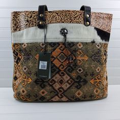 Daily Use Tapestry Shoulder Bag With Leather Handles, Artisan Woven Leather Shoulder Tote Bag, Elegant Tapestry Shoulder Bag With Leather Handles, Artisan Leather-lined Tote Shoulder Bag, Tapestry Tote Shoulder Bag With Leather Handles, Michael Kors Jet Set, Shoulder Handbags, Leather Tote, Bags Handbags