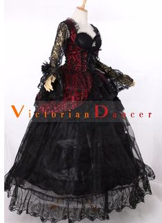 18th Century Gothic Victorian Lolita schwarz Vampire Dress   Condition: Brand New  Color: amp;nbsp; As Picture  Material: Brocade/Lace/Voile  Silhouette: Ball Gown  Sleeve Length: Long Sleeve  Dresses Length:Floor-Length  Neckline: Square Collar  Decoration: Lace  Style: Vintage  Includes: Dress Halloween Party Dress With Underbust Shape, Black Corset Dress For Halloween Costume Party, Halloween Underbust Costume For Costume Party, Halloween Party Underbust Dress, Black Overbust Costume For Party, Black Overbust Party Costume, Black Overbust Corset Dress For Costume Party, Fitted Vampire Style Corset Dress For Halloween, Black Fitted Vampire Corset Dress