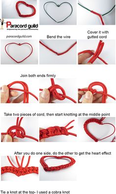 instructions to make an origami heart with string and paper beads for valentine's day