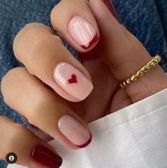 French Tip Nail Designs, Cute Gel Nails, Heart Nails, Dream Nails, Chic Nails, French Tip Nails, Valentine's Day Nails