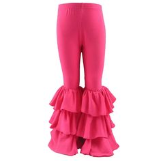 Your little girl will be the talk of the town in our Pink Triple Layer Ruffle Pants. Cute and comfortable, these big ruffle pants have a fashionable flair that's perfect for dressy or casual occasions. Pair with one of our tops and accessory for head-to-toe sweet style. Suitable for ages 5- 8 years old. Tiered Pants, Pants Cute, Ruffle Pants, Talk Of The Town, Tickled Pink, The Talk, Pink Pants, Sweet Style, Sewing Inspiration