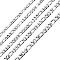 PRICES MAY VARY. 5mm Wide 20 Inches Length Chain Necklace, As Necklace, Also Suit for Men's Pendant These Figaro Chains Are Made of Stainless Steel Which Is Allergy Safety, Nikel&lead Free. Non-irritating to Skins, Comfortable and Affordable Improved Long Lobster Clasp, Easy to Use and Better Quality; Gift-Package Available-Ready For Gifting 90-Day Money Back Guarantee or Exchange Figaro Chain Men, Mens Chain, Chain For Men, Rope Jewelry, Figaro Chain Necklace, Stainless Steel Chain Necklace, Mens Chain Necklace, Figaro Chain, Figaro Chains