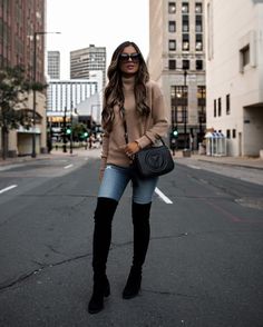 Fashion Look Featuring by MiaMiaMine - ShopStyle Mia Mia Mine, Over The Knee Boot Outfit, Bota Over, Knee Boots Outfit, Mia Mia, Knee Boot, Fall Fashion Outfits, Winter Fashion Outfits, Fashion Bloggers