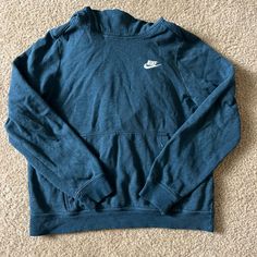 I’ve Had This For Awhile And It’s Still Feels Brand New. The Color Is Beautiful And It’s A Great Fit. I’m Usually A Small And It Could Definitely Fit Small-Medium. Love This! Price Is Negotiable. Blue Nike Hoodie For Loungewear, Nike Blue Hoodie For Loungewear, Casual Nike Cotton Sweater, Basic Blue Tops With Ribbed Cuffs, Nike Cotton Hooded Top, Nike Casual Hooded Top, Nike Hooded Top For Loungewear, Nike Basic Tops For Fall, Basic Nike Winter Tops