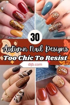 Fall Solar Nails Ideas, Builder Gel Nails Design Autumn, Warm Nail Designs, Seasonal Nail Designs, Simple Fall Nails Autumn Art Designs, Autumn Manicure Fall Nails Ideas, Thanksgiving Nails Ideas, Thanksgiving Nail Designs Fall Autumn, Thanksgiving Nail Designs Fall Simple