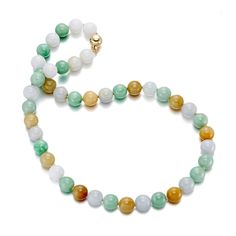 Gump's Signature 12.5-13.5mm Multi-Color Jade Bead Necklace Jade Bead Necklace, Color Jade, Jade Necklace, Signature Jewelry, Jade Beads, Personalized Monogram, Stunning Necklace, Ancient Times, Bead Necklace