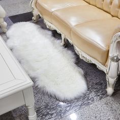 6ft x 2ft | White Faux Sheepskin Rug, Soft Fur Area Rug Runner#whtbkgd White Fur Rug 8x10, Closet Rugs Fluffly, Grey And White Faur Fur Rug, White Fluffy Rugs Living Room, White Faux Fur Throw, Fur Chair, Faux Fur Area Rug, Faux Sheepskin Rug, Sheepskin Throw