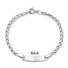 Discover our charming silver bracelet, ideal for any occasion. Made with .925 sterling silver, it features a stylish curb Cuban chain. The spring ring clasp ensures easy closure. Perfect for men and women, this affordable bracelet enhances any jewelry collection. Ideal for birthdays, baptisms, or holidays, it makes a thoughtful gift. Its timeless design and compact size show your love and care. Id Bracelets, Cuban Chain, Cuban Link, Small Jewelry, Bling Jewelry, Real Diamonds, Name Plate, Spring Rings, Jewelry Pieces