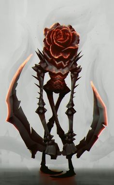 a stylized image of a rose with spikes on it