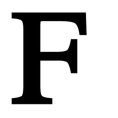 the letter f is made up of black letters