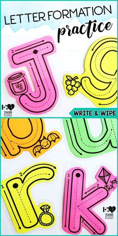 the letter formation practice is fun and easy for kids to do with their own letters