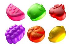 six different types of fruit shaped molds