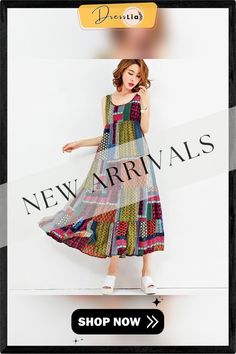 Fashion Women Sleeveless O-neck Vest Dress Irregular Print Sundress Casual Loose Dress Summer Vacation Patchwork Maxi Dress, Casual Multicolor Maxi Dress With Asymmetrical Hem, Casual Patchwork Sleeveless Dress For The Beach, Multicolor Sleeveless Patchwork Maxi Dress, Casual Sleeveless Patchwork Dress For Vacation, Summer Vacation Sleeveless Patchwork Dress, Multicolor Patchwork Maxi Dress For Summer, Summer Vacation Sleeveless Dress With Patchwork, Patchwork Sleeveless Sundress For The Beach