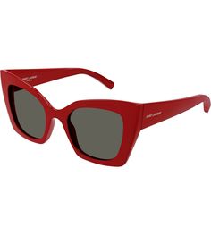 From Saint Laurent&#x2C; these women's sunglasses feature:Cat eye shapeBio nylon frameSolid lensRx ableNon-polarizedApprox. 51mm lens- 22mm bridge- 145mm templeImported. Red Cat Eye Sunglasses For Beach, Red Cat Eye Sunglasses With Tinted Lenses, Retro Red Cat Eye Sunglasses With Uv Protection, Saint Laurent Cat Eye Sunglasses, Saint Laurent Women, Red Cat Eye Sunglasses, Eyewear Womens, Women's Sunglasses, Dillard's