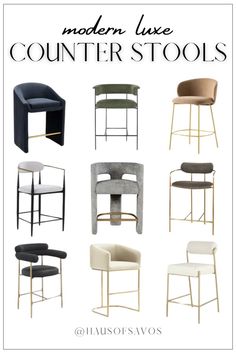 modern use counter stools in various colors and sizes, with the words modern use counter stool