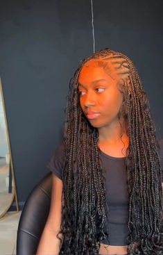 Cute Flip-Over Fulani Braids Fani Braids, Trible Braids Freestyle Flip Over, Flip Over Fulani Braids With Color, Side Fulani Braids, Flip Over Fulani, Flip Over Fulani Braids With Sew In, Flip Fulani Braids, Fulani Braids With Bangs, Fulani Side Part Braids