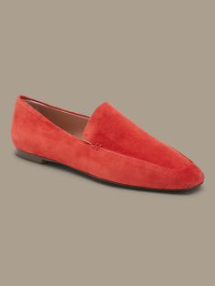 Sleek and soft loafers, designed with an elongated, squared shape known as a "snip toe. " SUEDE: Crafted in luxuriously soft and sturdy suede.  Leather lining.  Exclusive Padding System features memory foam and a cushioned insole designed for all-day Classic Suede Flat Slip-ons, Spring Suede Slip-on Loafers, Slip-on Suede Flat Loafers, Suede Slip-ons With Flat Heel, Medium Width Suede Slip-on Loafers, Spring Suede Loafers With Rubber Sole, Suede Loafers With Suede Lining For Fall, Spring Suede Loafers With Leather Sole, Modern Suede Flats With Flat Heel