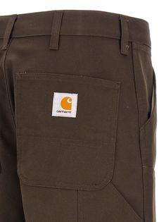 'Double Knee' cotton canvas pants, zip and button closure, pockets, back logo patch. SUSTAINABLE: This product is made of organic cotton. Composition: 100% cotton | Carhartt Men's double Knee Pants in Brown | SS24 Carhartt Double Knee Pants, Double Knee Pants, Canvas Pants, Wardrobe Wishlist, Knee Pants, American Brand, Carhartt Mens, Luxury Retail, Outdoor Apparel